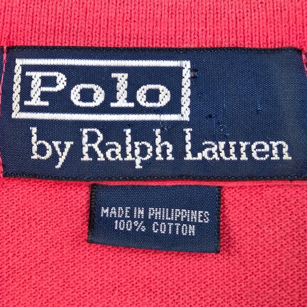 Polo Ralph Lauren Polo Mens L Short Sleeve Pique Pony Logo Salmon Pink Classic